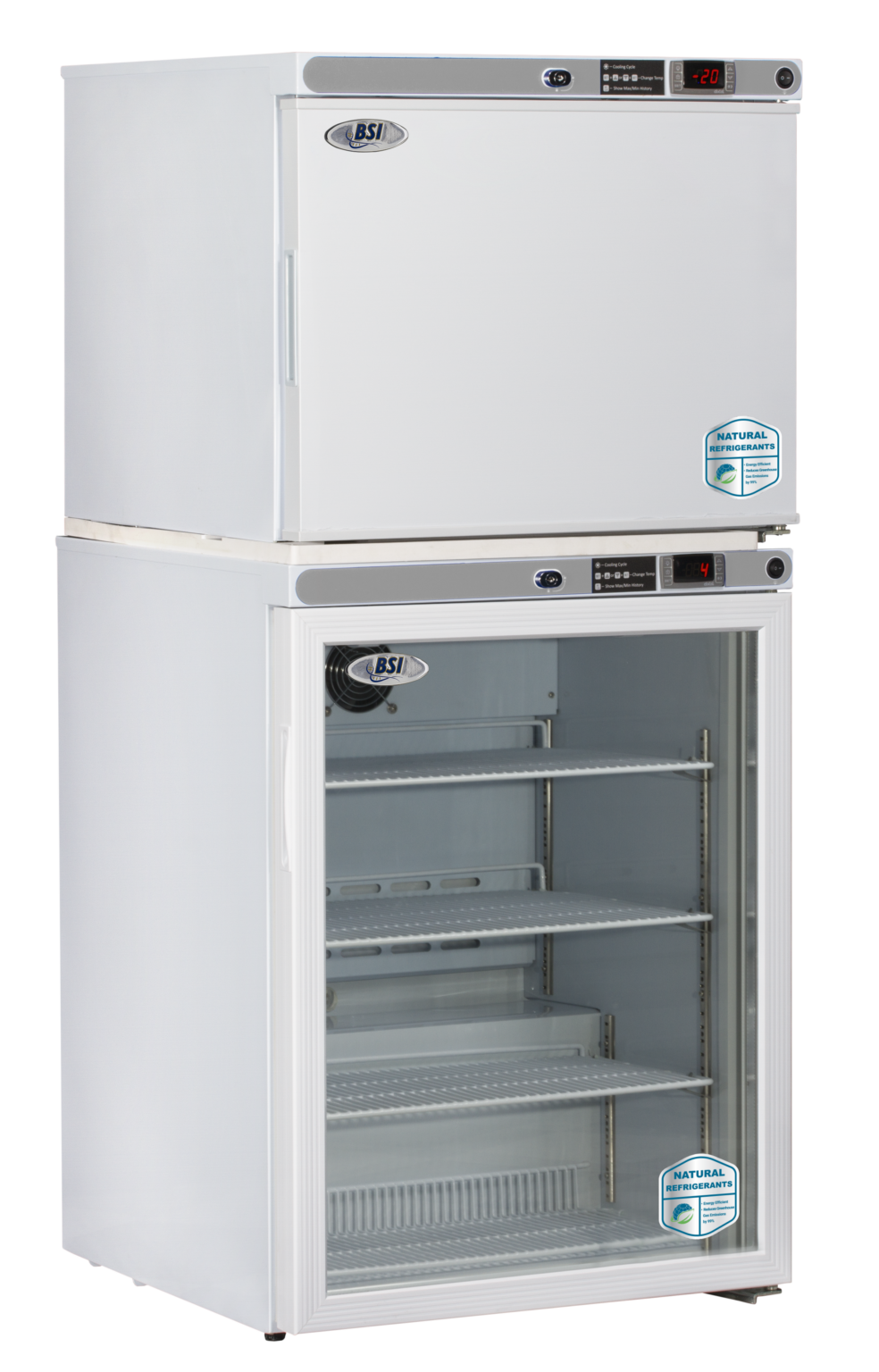 BSI Silver Series Dual Temperature Glass Door Auto Defrost Refrigerator