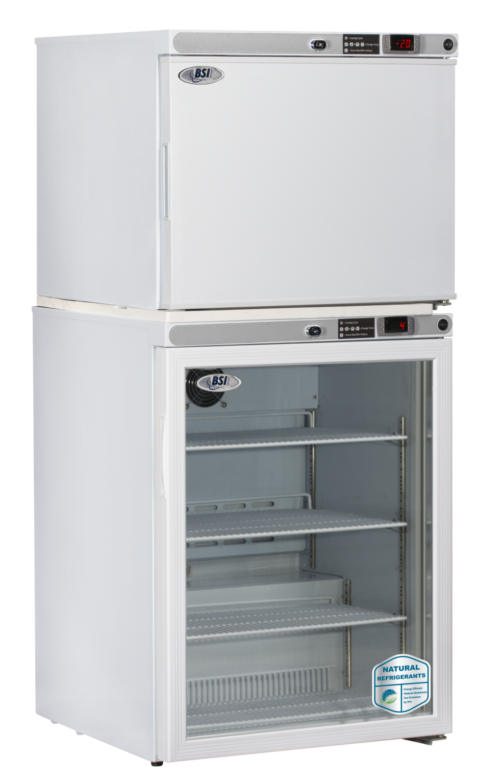 BSI Silver Series Dual Temperature Glass Door Refrigerator/Freezer 7