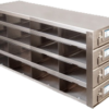 Upright Freezer Rack with Drawers for Hinged Top Plastic Boxes- Rack Only- 4 Deep x 4 High