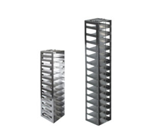 Stainless & Aluminum Vertical Freezer Racks for 2 Inch Mini Boxes