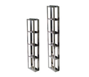 Stainless Slim-Style Vertical Freezer Racks for 2 Inch Boxes