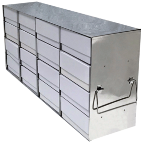 Standard Upright Stainless Freezer Racks for 2 Inch Boxes