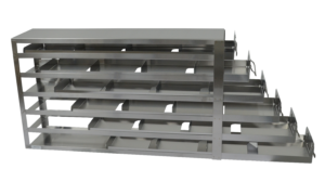 Upright Freezer Sliding Tray (Drawer) Rack for 2" Boxes - Rack Only (for 2" Boxes; 4 deep by 6 high)