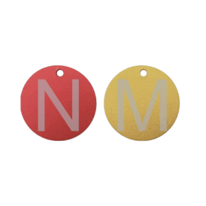 Anodized Aluminum Round Keychain Identifier for Freezer Racks with Letters (Colored)