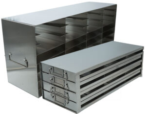 Stainless Upright Freezer Racks for 100-Place Slide Boxes