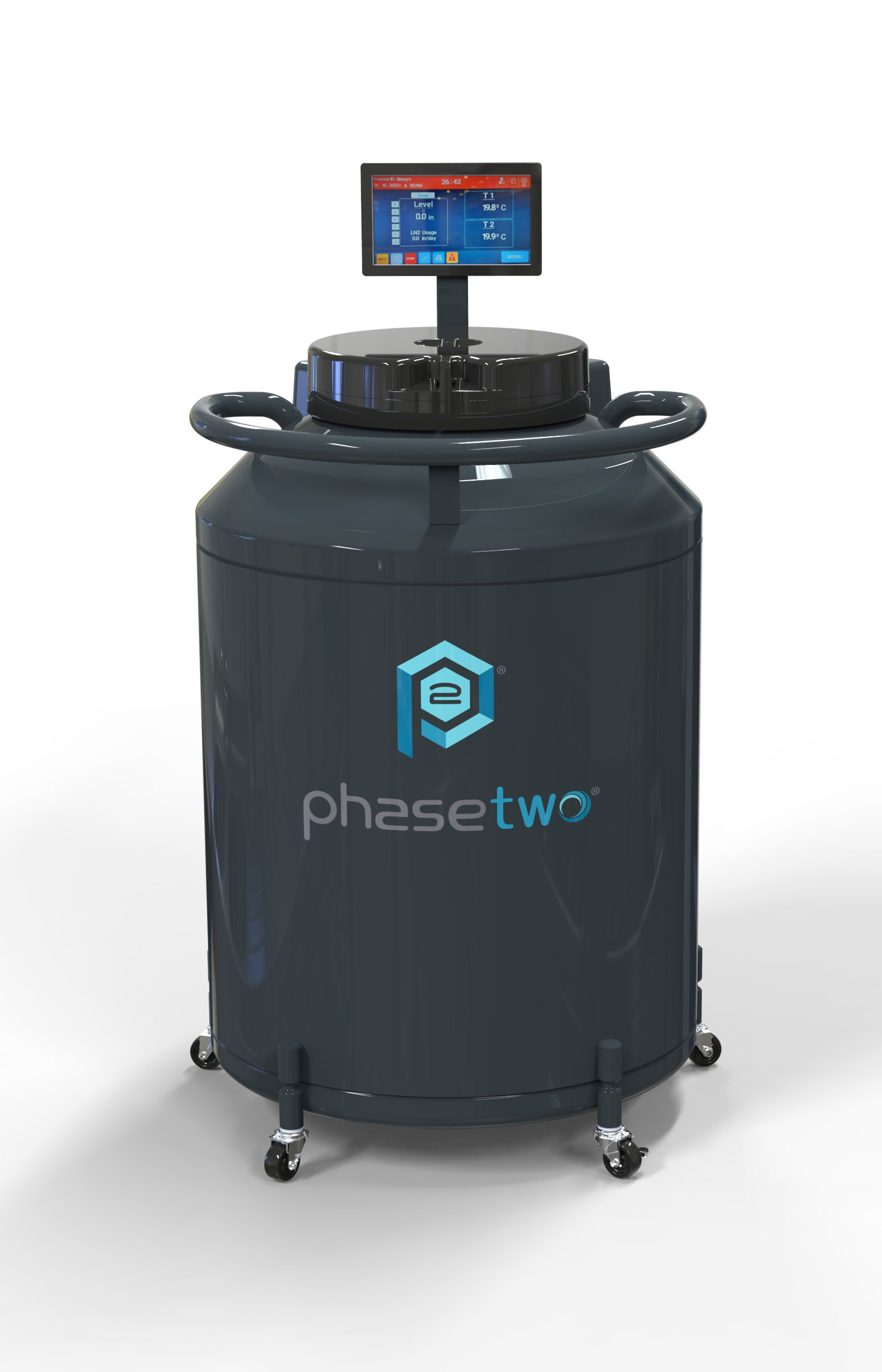 Phasetwo CRF6000 Cryogenic Rack Liquid Nitrogen Freezer with Low level & Temp Alarm (Capacity: 6000 x 2.0 mL vials)
