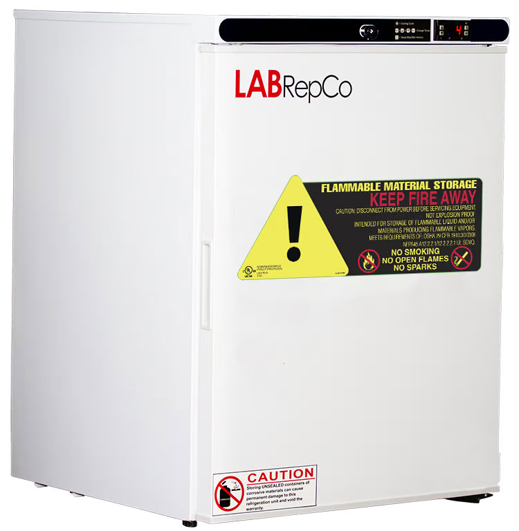 LabRepCo Futura Silver Series 5 Cu. Ft. Undercounter Flammable Material Storage Refrigerator | Freestanding | Solid Door