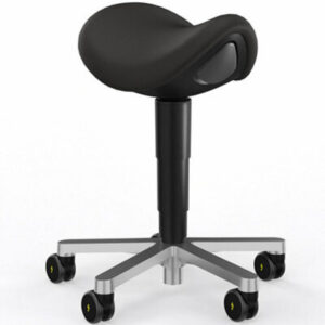 Saddle Laboratory Stool for Science & High-Tech Environments (Black Vinyl)
