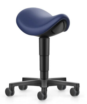 Saddle Laboratory Stool for Science & High-Tech Environments (Navy Vinyl)