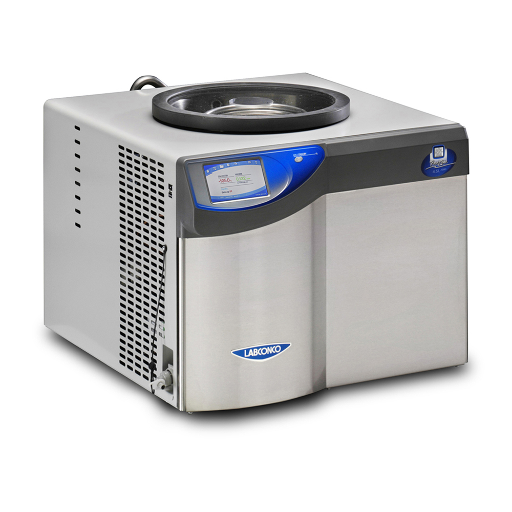 Labconco FreeZone 2.5 Liter -50C Benchtop Freeze Dryer With Eco-Cool Refrigerant | PTFE Coated Stainless Steel